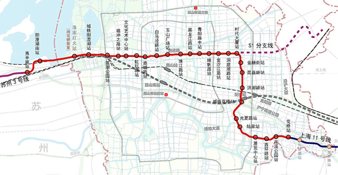 昆山s1号线最新规划图